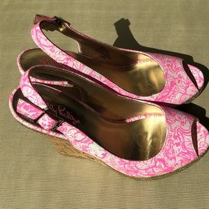 Lilly Pulitzer ‘Krisie’ Peep Toe Wedges | Size 7